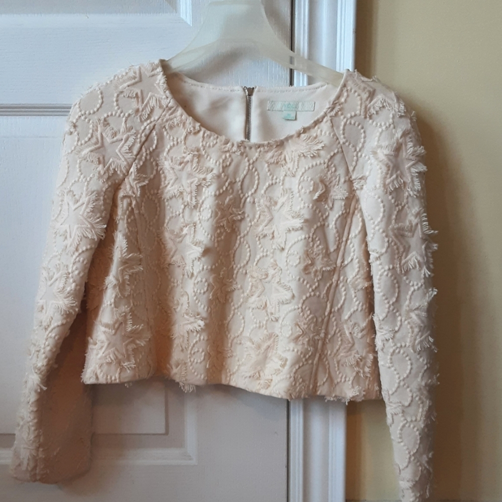 Funky Star-Pattern Zip-Up Top